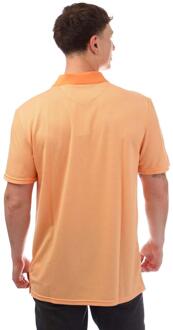 Lyle & Scott Heren Micro-Stripe Golf Poloshirt (Oranje) - maat