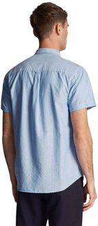 Lyle & Scott Heren Oxford overhemd met korte mouwen (Blauw) - XS