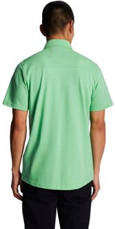 Lyle & Scott Heren Piqué Overhemd met Korte Mouwen (Groen)