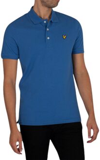 Lyle & Scott Heren Polo Shirt Korte Mouwen Zomer Golf T-Shirt Katoen Jersey Sport Blauw