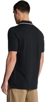 Lyle & Scott Heren Polo Shirt met Superfijne Tippen (Blauw) - maat S