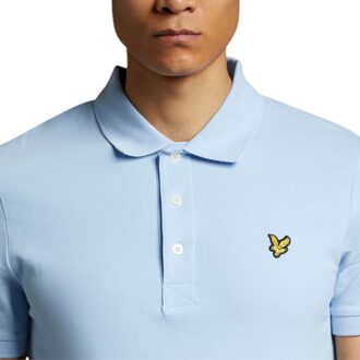 Lyle & Scott Heren Polo T-shirt Korte Mouwen Zomer Tee Lichtblauw