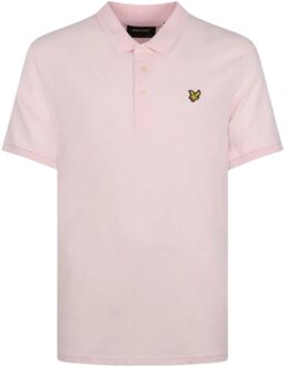 Lyle & Scott Heren Poloshirt Korte Mouwen Zomer Golf T-Shirt Katoen Jersey Sport Roze
