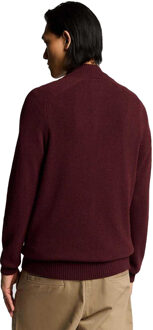 Lyle & Scott Heren Quarter Zip Zadelmouw Trui (Rood) - L