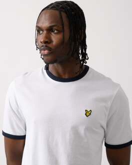Lyle & Scott Heren Ringer T-shirt - maat M Wit