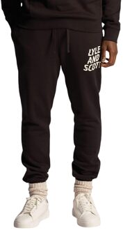 Lyle & Scott Heren Ripple Logo Joggingbroek (Zwart) - M