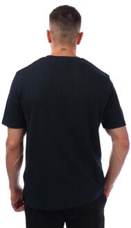 Lyle & Scott Heren Streep Textuur T-shirt (Marine) Navy