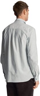 Lyle & Scott Heren Stripe Oxford Overhemd (Groen, Wit) - maat