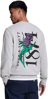 Lyle & Scott Heren Sweatshirt met Distelrugprint (Grijs) - maat L
