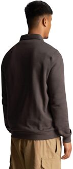 Lyle & Scott Heren Sweatshirt met gekraagde ritssluiting (Gunmetal) Grijs
