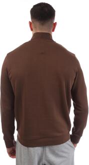 Lyle & Scott Heren Sweatshirt met Kwartrondsluiting (Bruin) - maat L