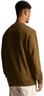 Lyle & Scott Heren Sweatshirt met Ripple Logo Crew Hals (Olijf)