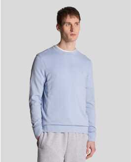 Lyle & Scott Heren Trui Lyle And Scott Tonal Superfine Cotton Crew Neck in Blauw - XS