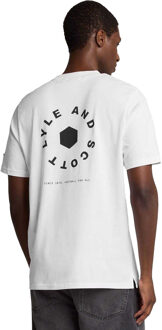 Lyle & Scott Heren Voetbal Wiel Grafisch T-Shirt (Wit)