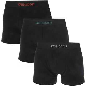 Lyle & Scott Herenboxershort Lyle And Scott Devon 3 Pack in Zwart - maat M