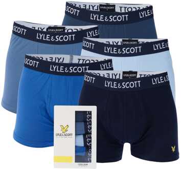 Lyle & Scott Herenboxershort Lyle And Scott Miller 5 Pack in Denim Blauw