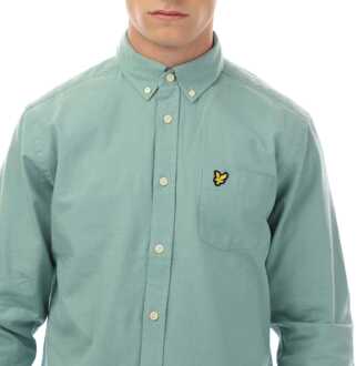 Lyle & Scott Herenhemd Lyle And Scott Katoen Linnen Button Down in Turquoise