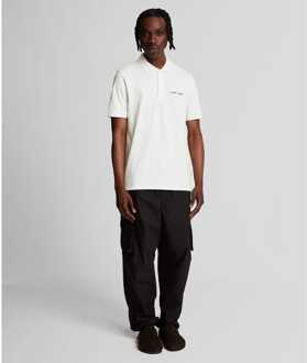 Lyle & Scott Herenpolo Lyle And Scott Geborduurd in Wit Zwart Zwart en zilver