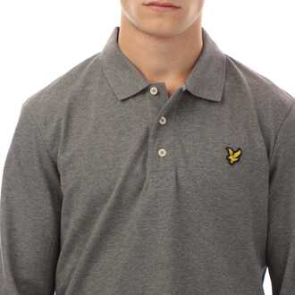 Lyle & Scott Herenpolo Lyle And Scott met lange mouwen in grijs - maat XS