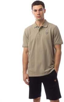 Lyle & Scott Herenpolo Lyle And Scott Plain Natural Dye in Beige - maat L