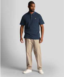 Lyle & Scott Herenpolo Lyle And Scott Tonal Texture in Navy