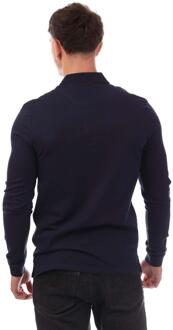 Lyle & Scott Herenpolo met Co-Ordinate print en lange mouwen (Marine) - maat Navy