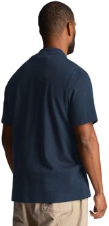 Lyle & Scott Herenpolo met ton-sur-ton structuur (Marine) - maat S Navy