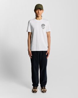 Lyle & Scott Highlander Grafisch Katoenen T-shirt - Wit