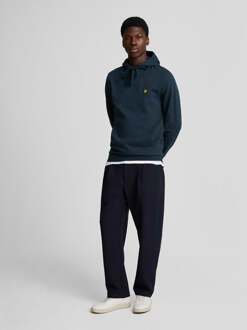 Lyle & Scott Interlock donker marineblauwe hoodie Navy
