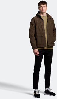 Lyle & Scott jack met capuchon in olijfgroen - L