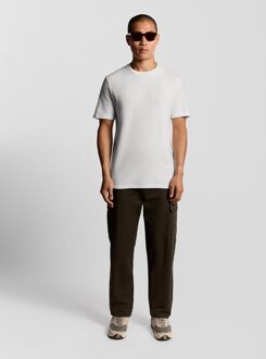 Lyle & Scott Jacquard Dobby Brei T-Shirt Wit