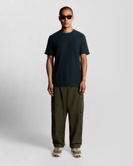 Lyle & Scott Jacquard Dobby Gebreide T-Shirt Navy