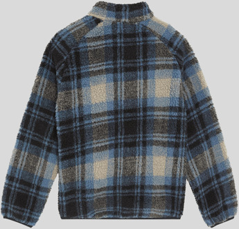 Lyle & Scott Jacquard Sherpa Fleece Jack voor Jongens - Marineblauw Navy