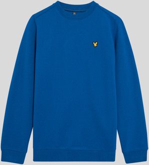 Lyle & Scott jongens Brushback fleece sweatshirt met ronde hals - marineblauw Navy