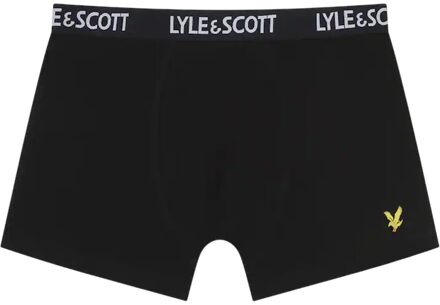 Lyle & Scott Jongens Core Boxershorts (Set van 3) (Donkergrijs/Zwart/Bourgondië) - maat 8-9J / 128-134cm