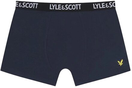 Lyle & Scott Jongens Core Boxershorts (Set van 3) (Koningsblauw/Lichtblauw/Navy) - maat Middelblauw