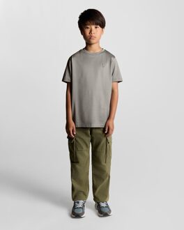 Lyle & Scott jongens katoenen ton-sur-ton T-shirt - grijs - maat 7-8J / 122-128cm