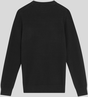 Lyle & Scott jongens L&S monogram ronde hals trui - zwart