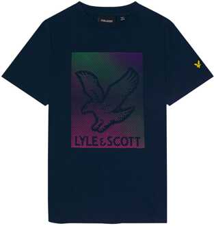 Lyle & Scott Jongens Lyle And Scott Juniors Gestippeld Adelaar Grafisch T-shirt in Navy