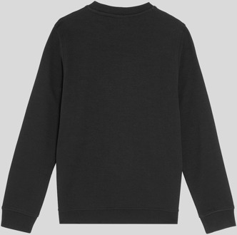 Lyle & Scott jongens sweatshirt met reliëf en adelaar, ronde hals - zwart