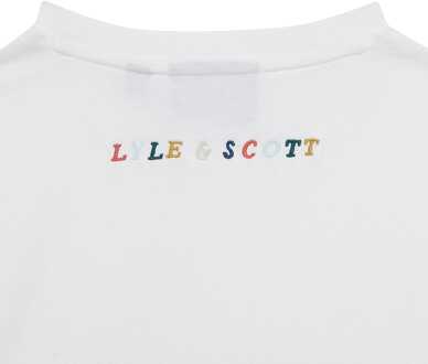 Lyle & Scott Jongens-T-shirt Lyle And Scott Juniors Multi Colour Embroidery in Wit