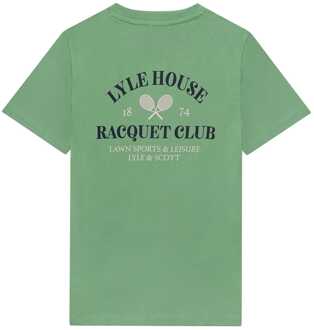 Lyle & Scott Jongens-T-shirt Lyle And Scott Juniors Racquet Club Graphic in Groen