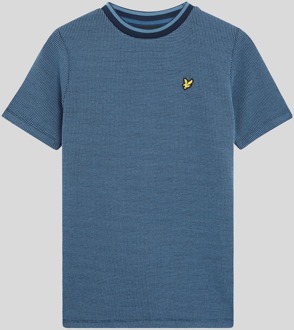 Lyle & Scott jongens tweekleurig wafel T-shirt - marineblauw Navy