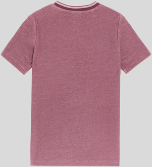 Lyle & Scott jongens tweekleurig wafel T-shirt - rood - maat 15-16J / 170-176cm