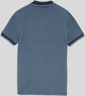 Lyle & Scott jongens tweekleurige wafelpoloshirt - marineblauw Navy