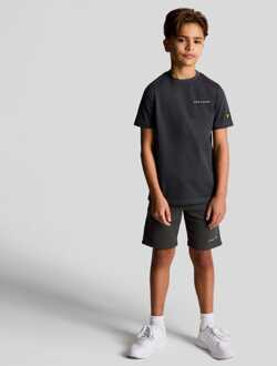 Lyle & Scott Jongensbroek Lyle And Scott Juniors Script Embroidered Sweat Shorts in Gunmetal - maat Zilver