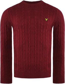 Lyle & Scott Kabel Heren Bourgondië Sweater Bourgogne - 2XL