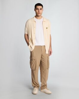 Lyle & Scott Katoen Linnen Cargo Broeken - Zand