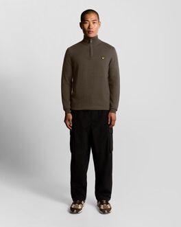 Lyle & Scott Katoen Merino 1/4 Zip Trui - Bruin