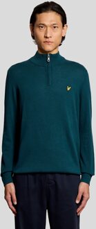 Lyle & Scott katoenen 1/4 ritstrui - blauw
